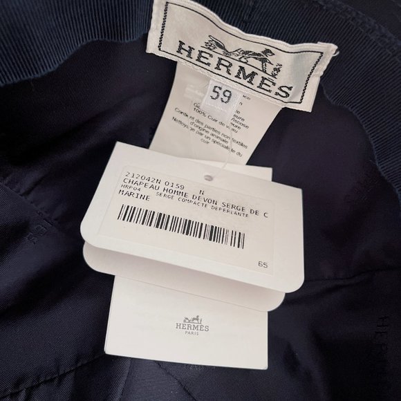 HERMES Cotton Devon Bucket Hat 59 Marine main image 4